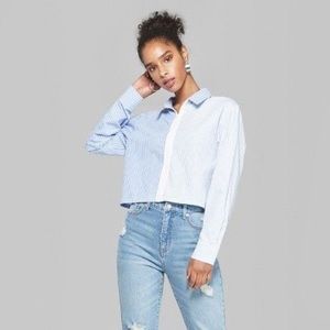 Split Zipper Collared Shirt